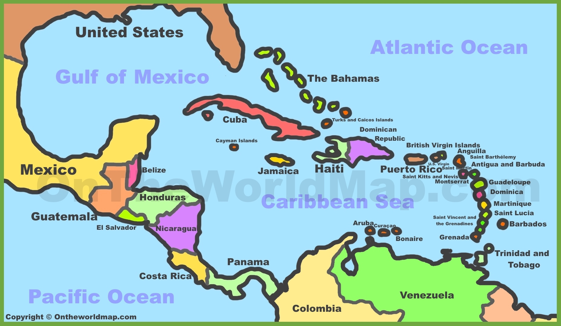 Printable Map Of The Caribbean Printable Study Planner