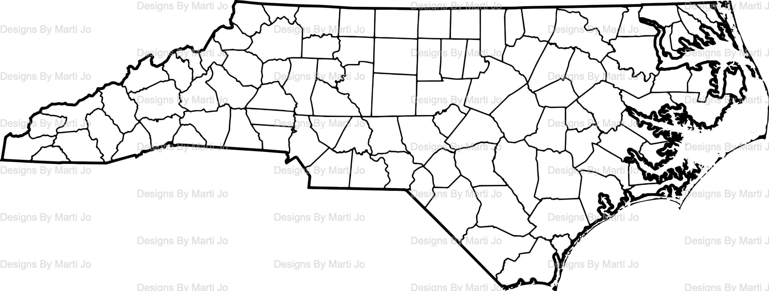 Printable North Carolina Map Printable NC County Map Digital Download PDF MAP33 Etsy