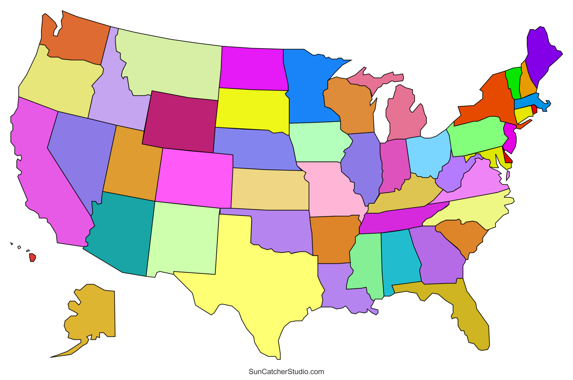 Printable US Maps With States USA United States America DIY Worksheets Library