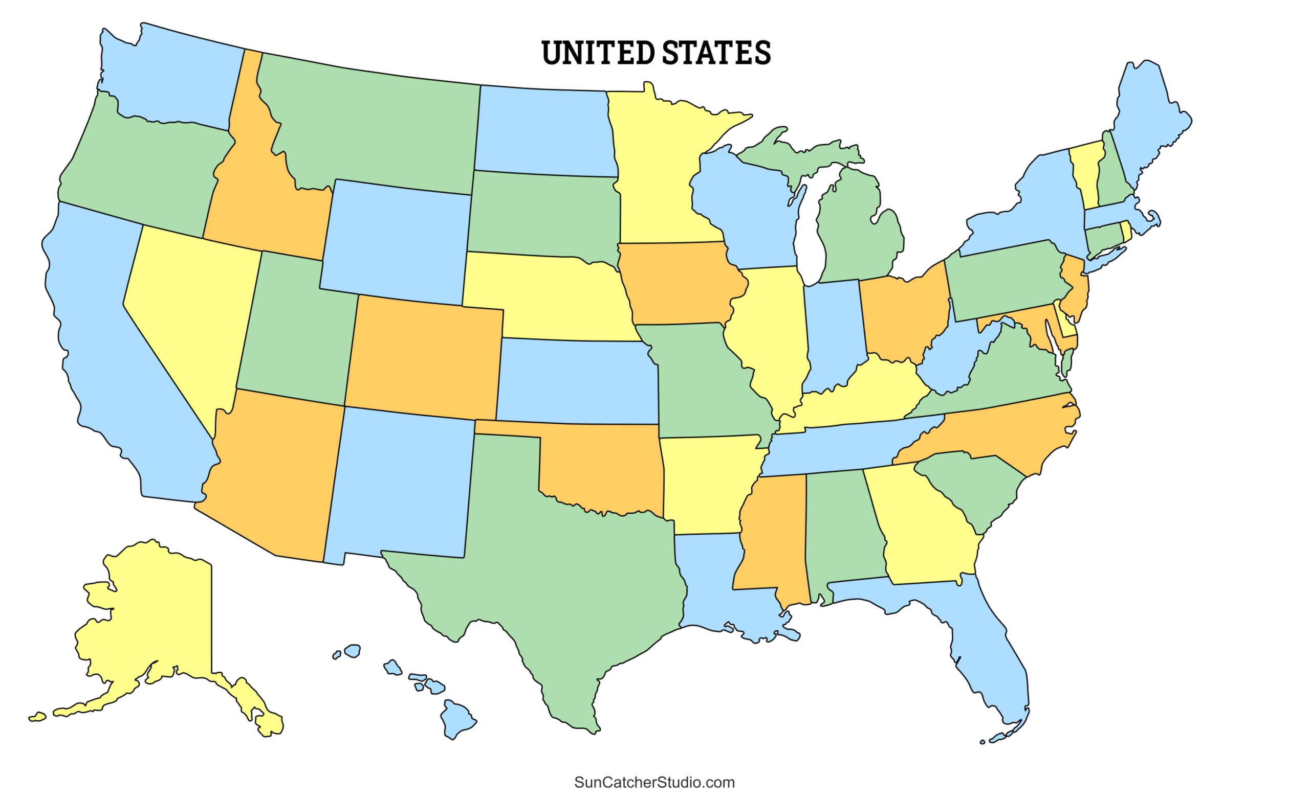 Printable US Maps With States USA United States America Free Printables Lettering SVG Files Tools Apps