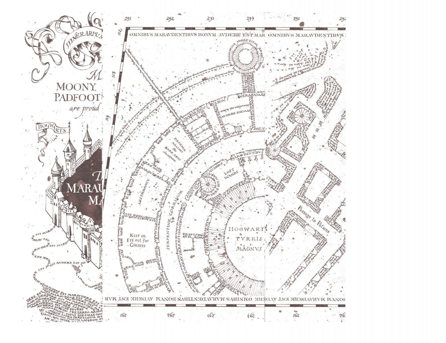 Printable White Marauders Map PDF