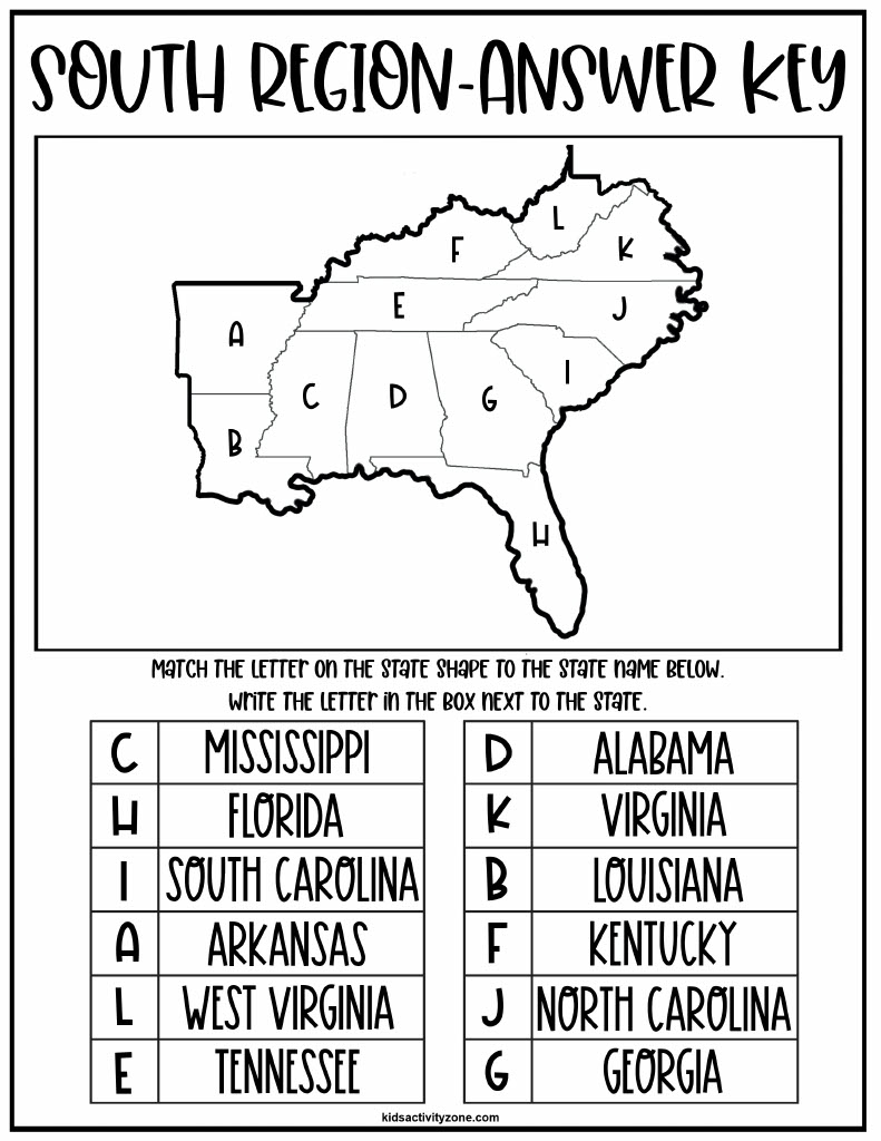 Regions Of The United States Worksheets Kids Activity Zone Worksheets Library