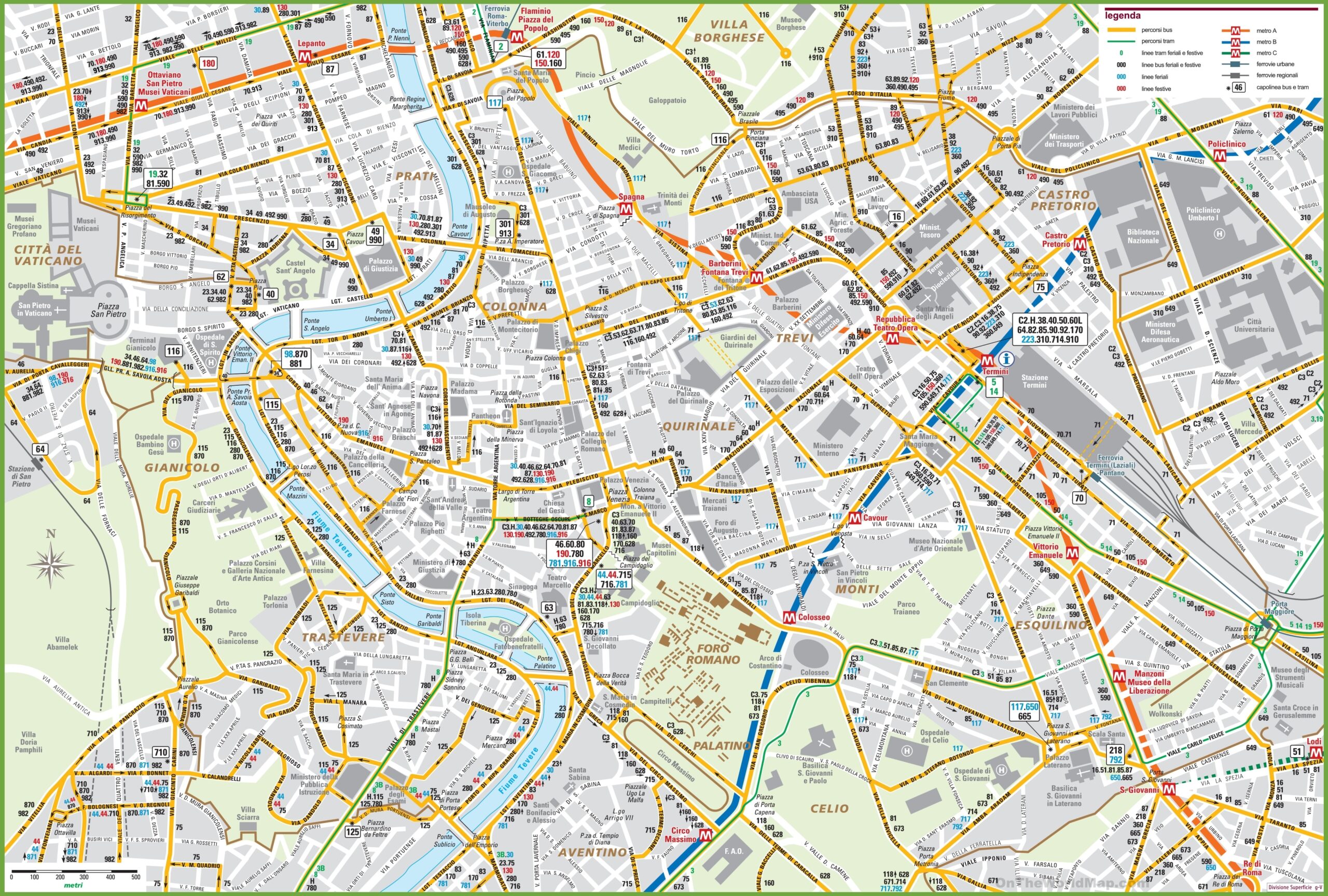 Rome City Centre Map Ontheworldmap