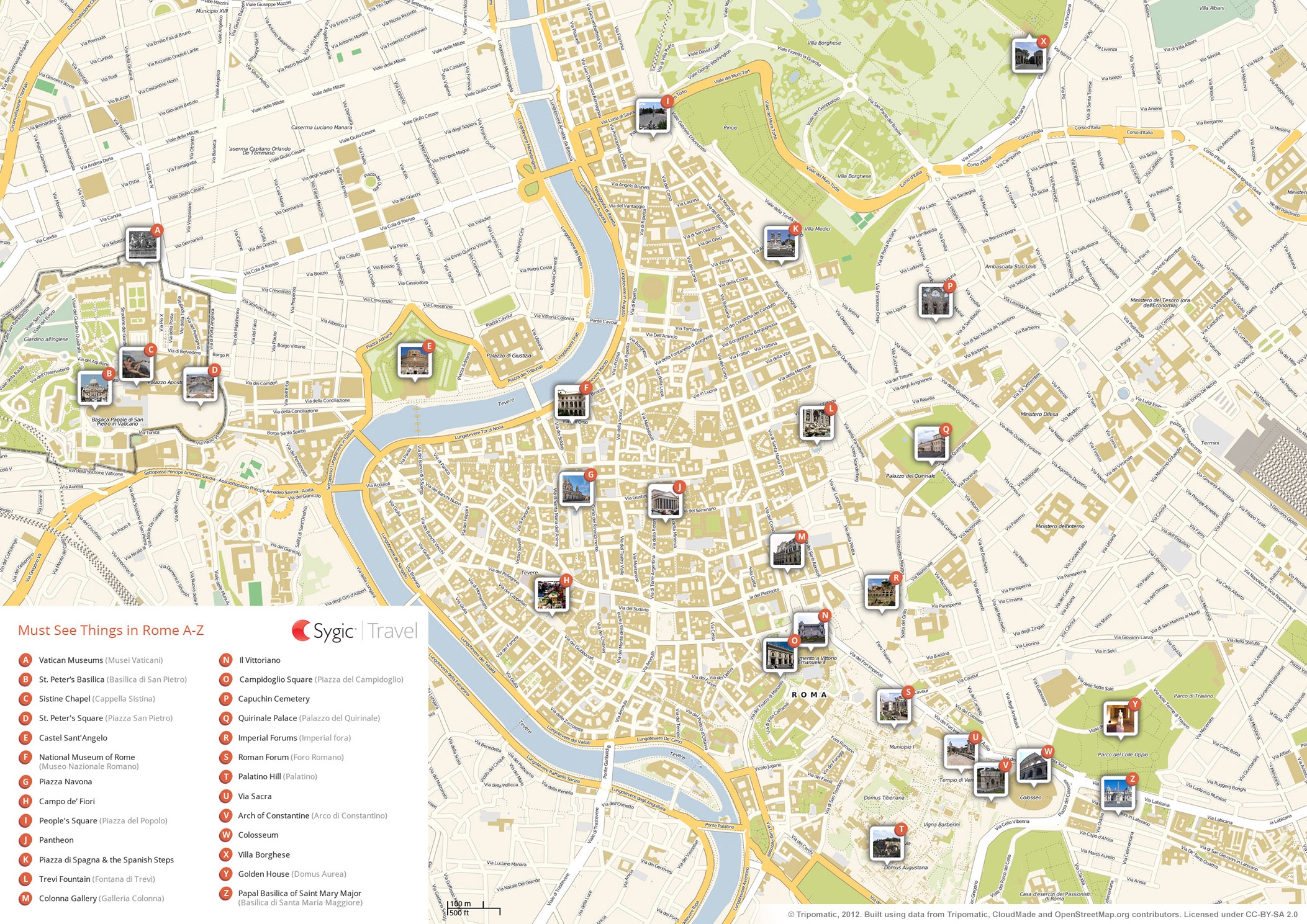 Rome Printable Tourist Map Tripomatic