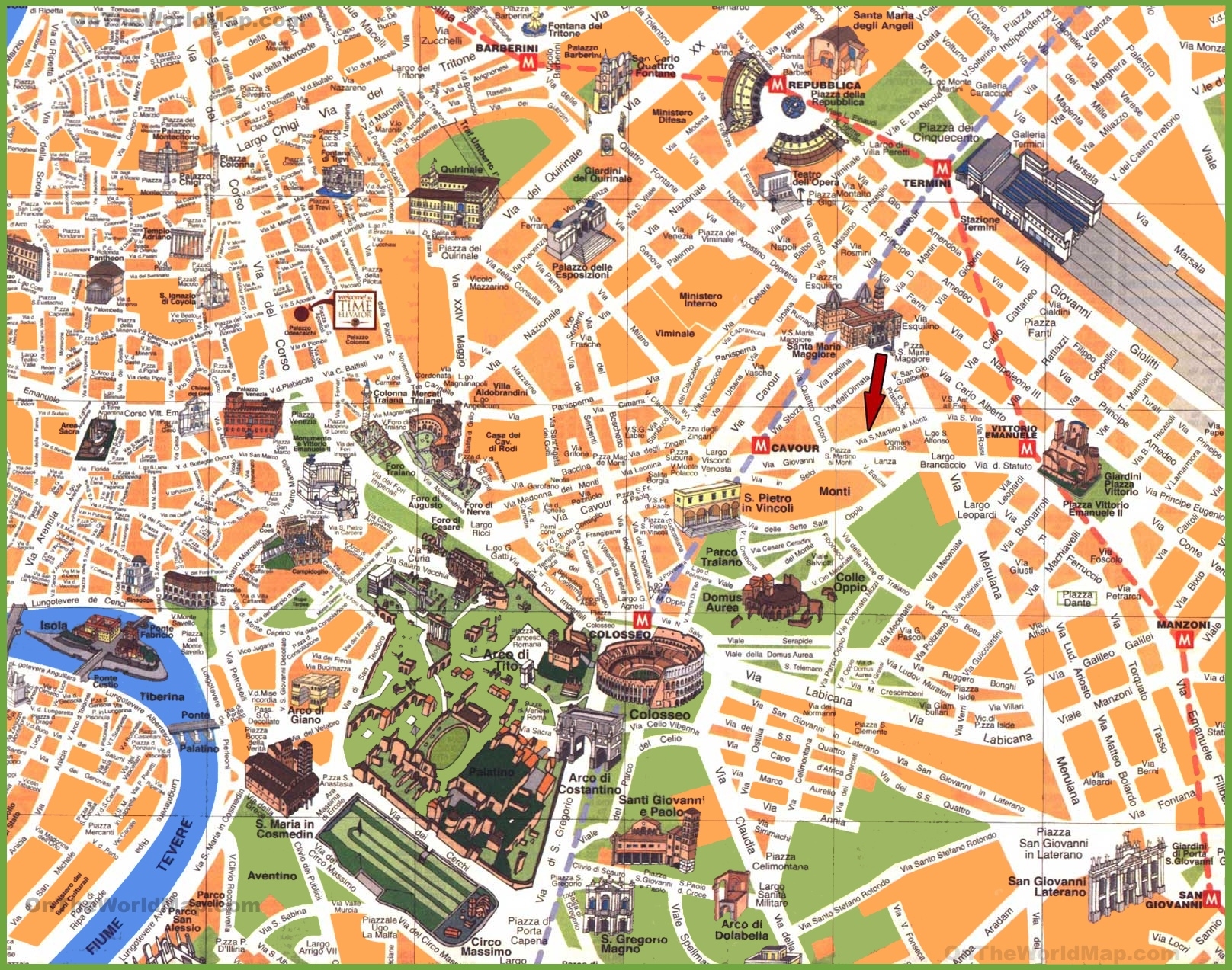 Rome Travel Map Ontheworldmap