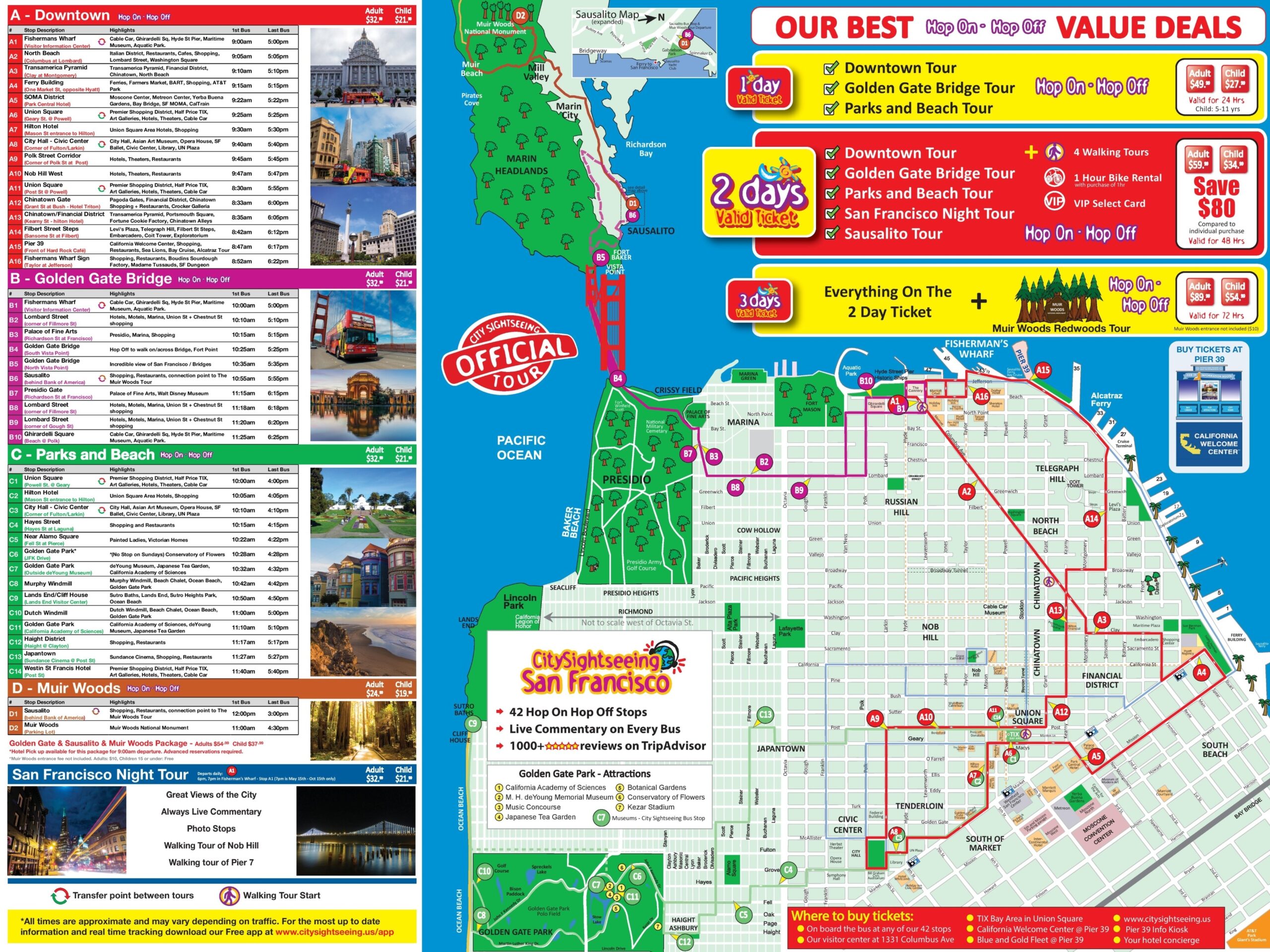 San Francisco Tourist Attractions Map Ontheworldmap