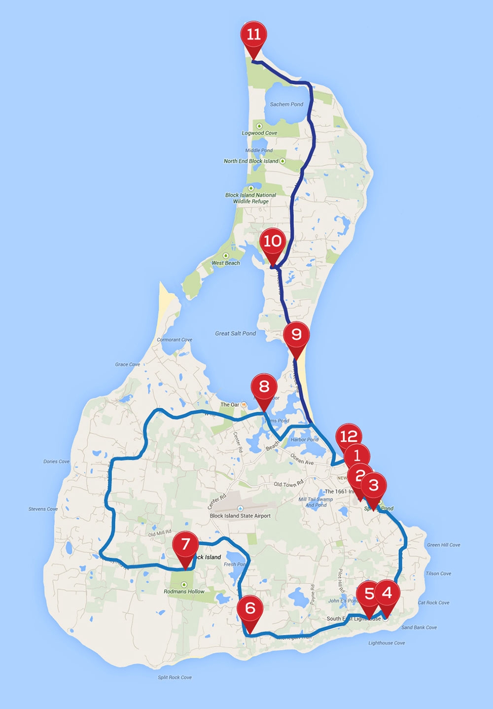 Self Guided Bike Tour Block Island RI