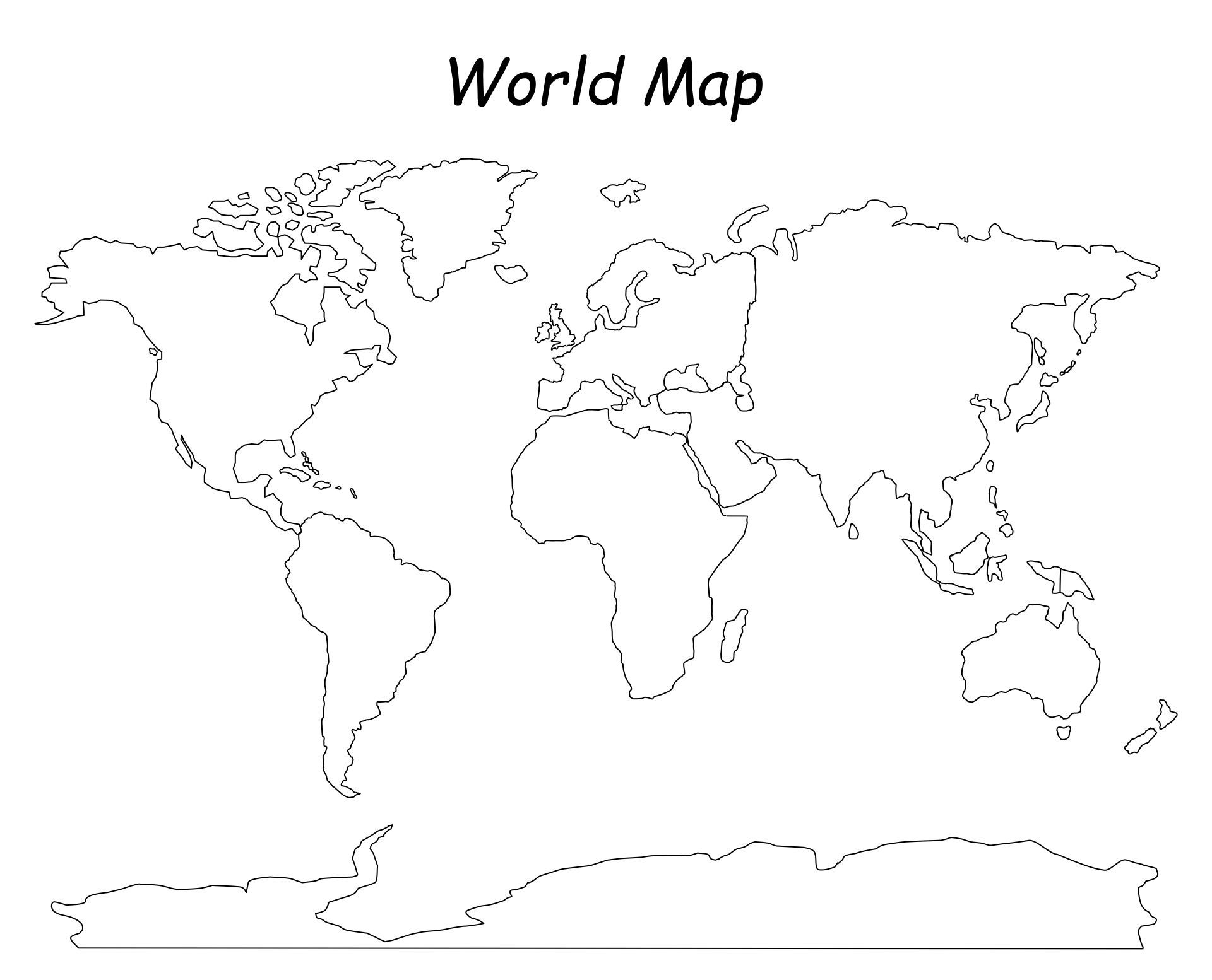 Simple World Map 20 Free PDF Printables Printablee