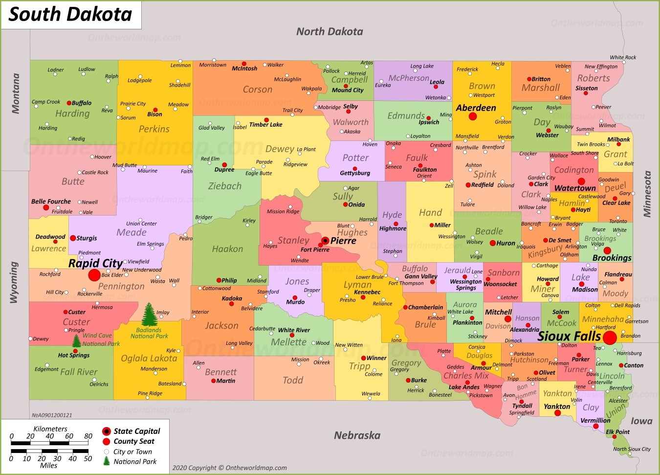 South Dakota State Map USA Maps Of South Dakota SD 
