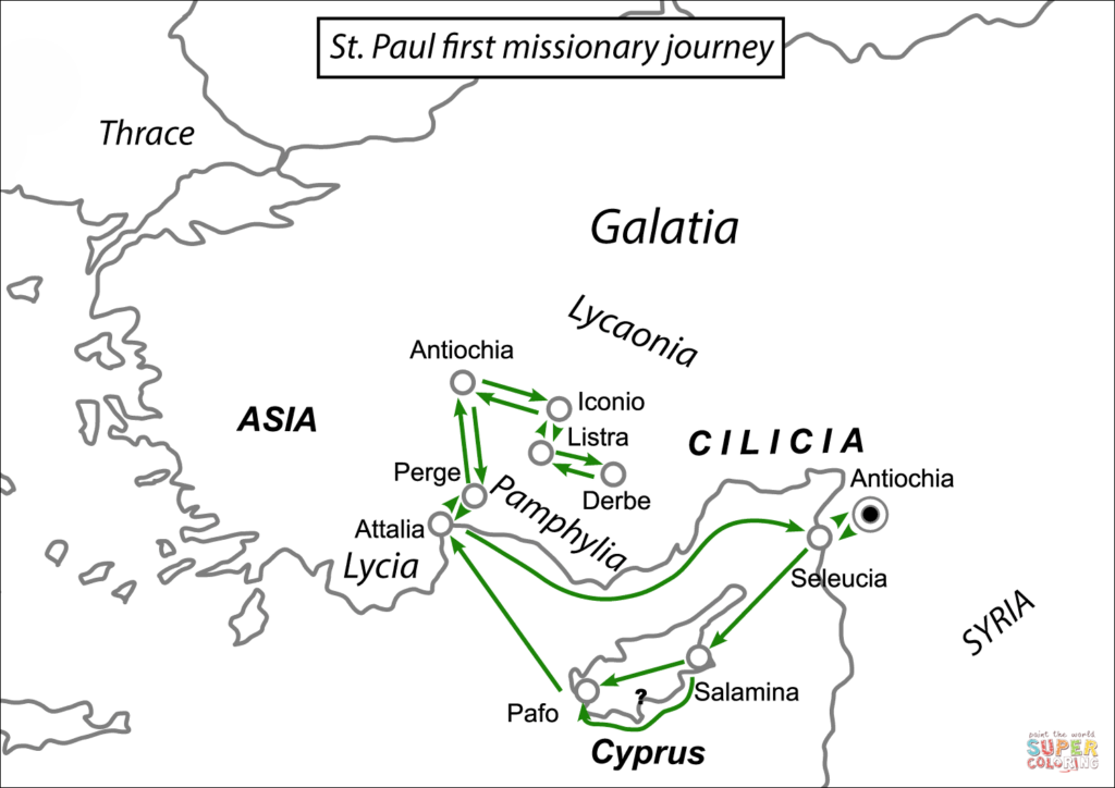 Paul\’s First Missionary Journey Map Printable - Free Printable ...