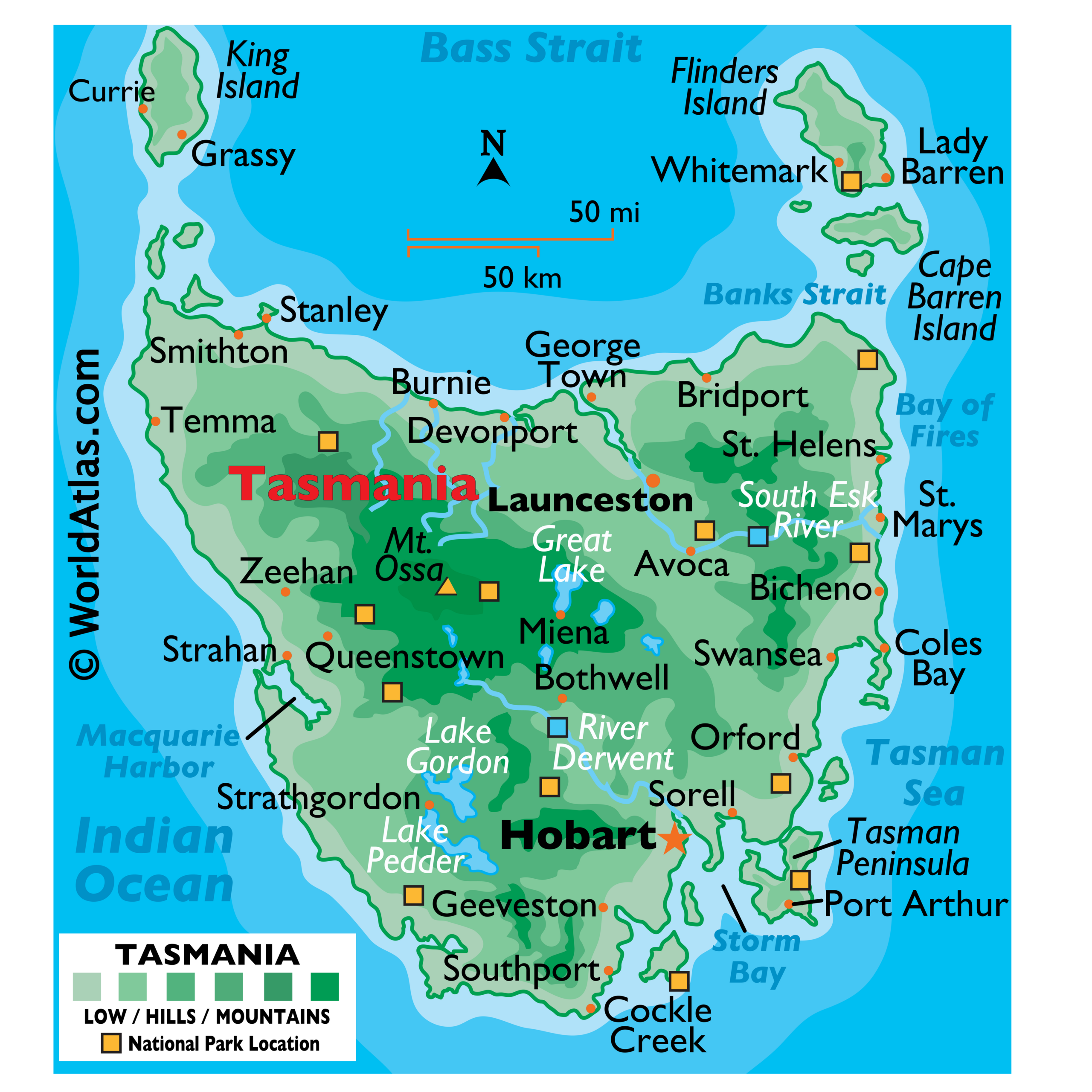 Tasmania Maps Facts World Atlas