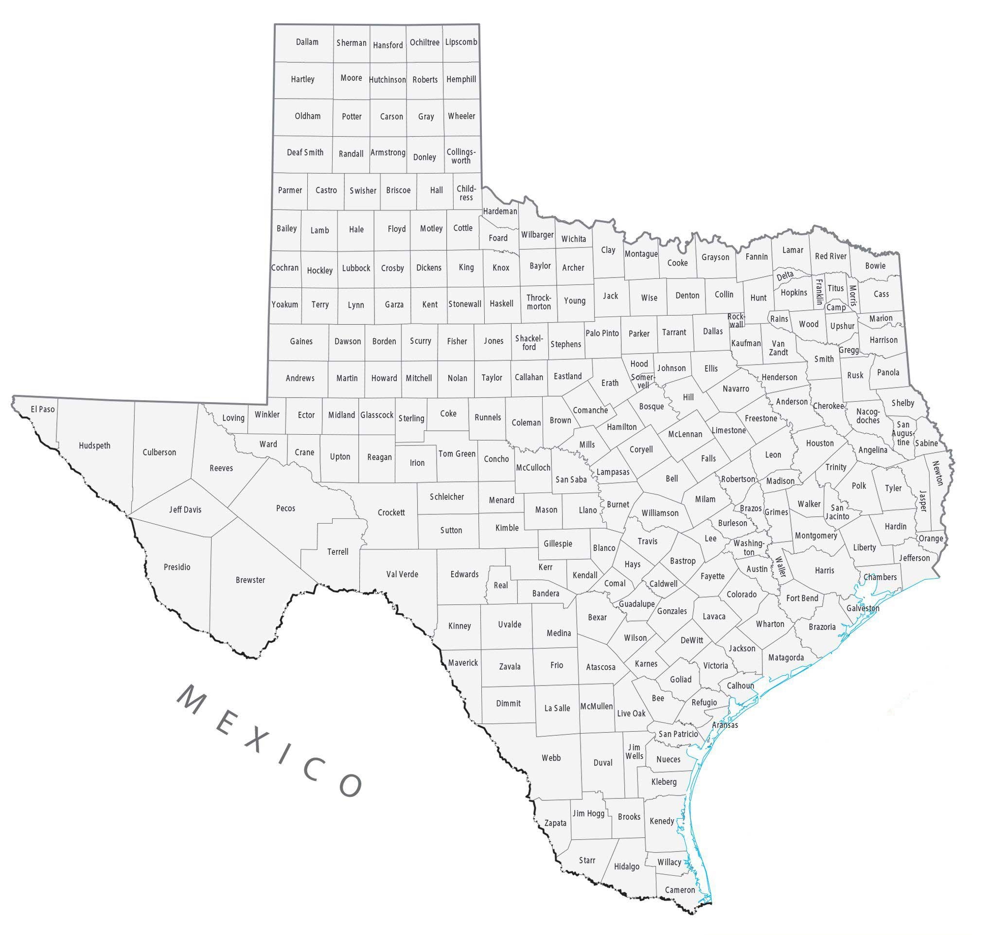 Texas County Map GIS Geography