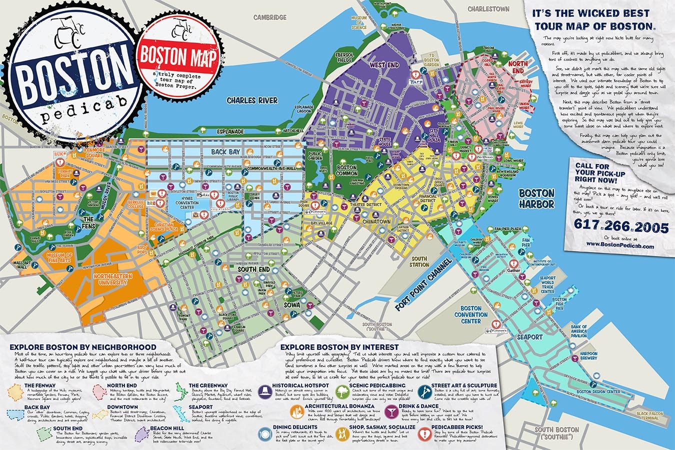 The Absolute BEST Tour Map Of Boston Period Boston Pedicab 617 266 2005