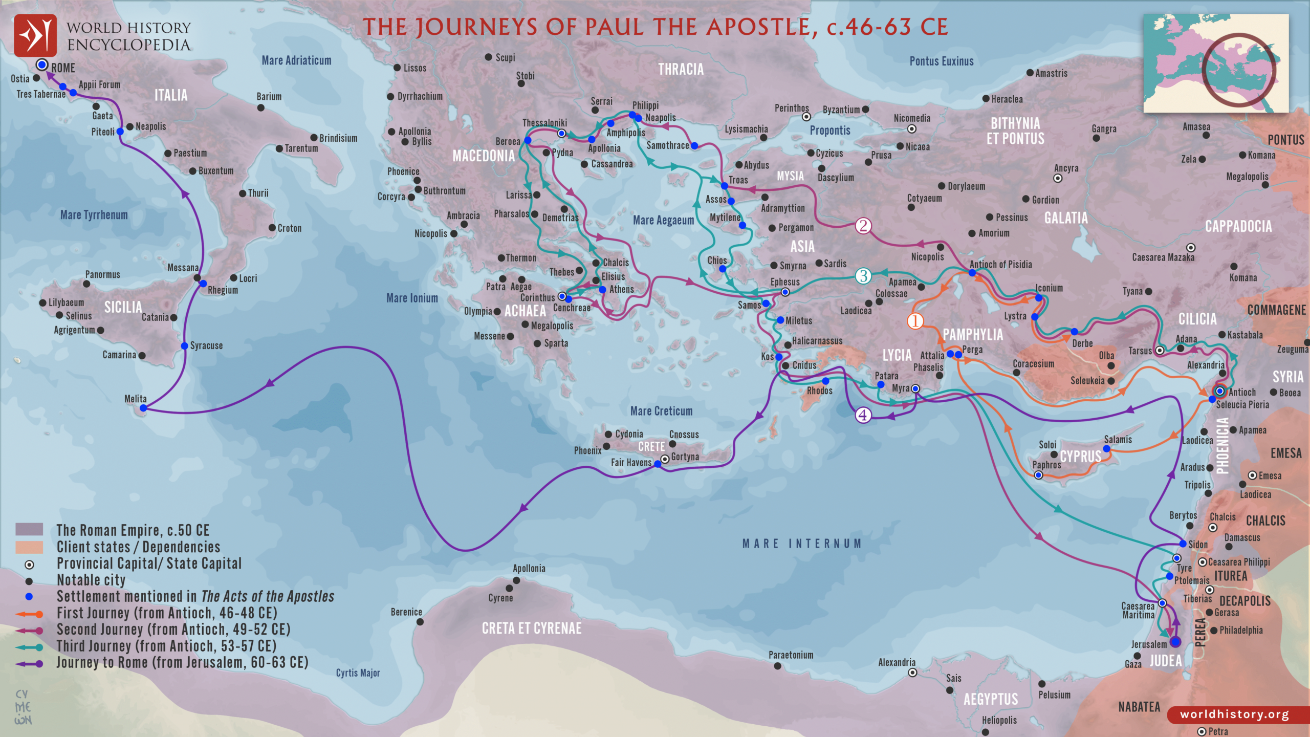 The Journeys Of Paul The Apostle World History Encyclopedia