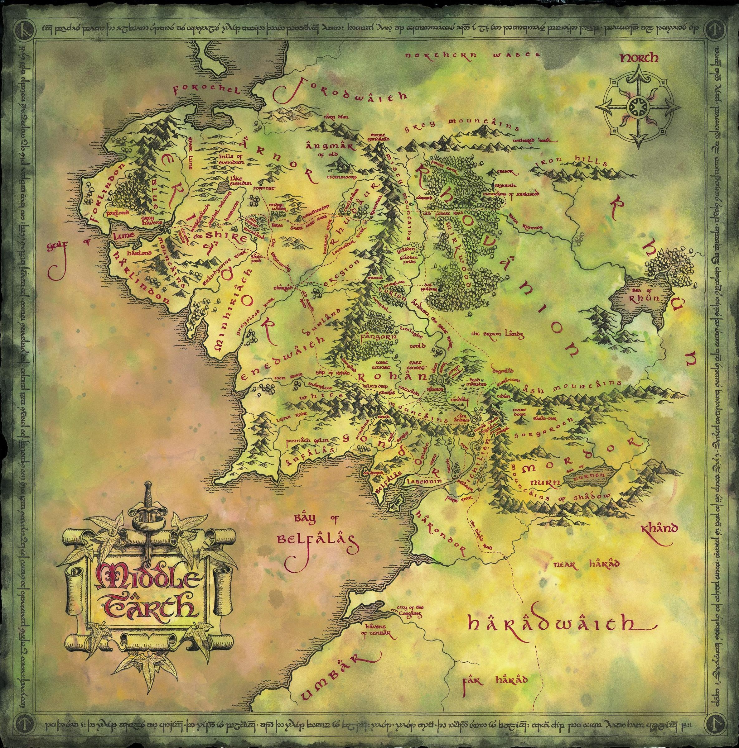 The Lord Of The Rings Maps Middle earth