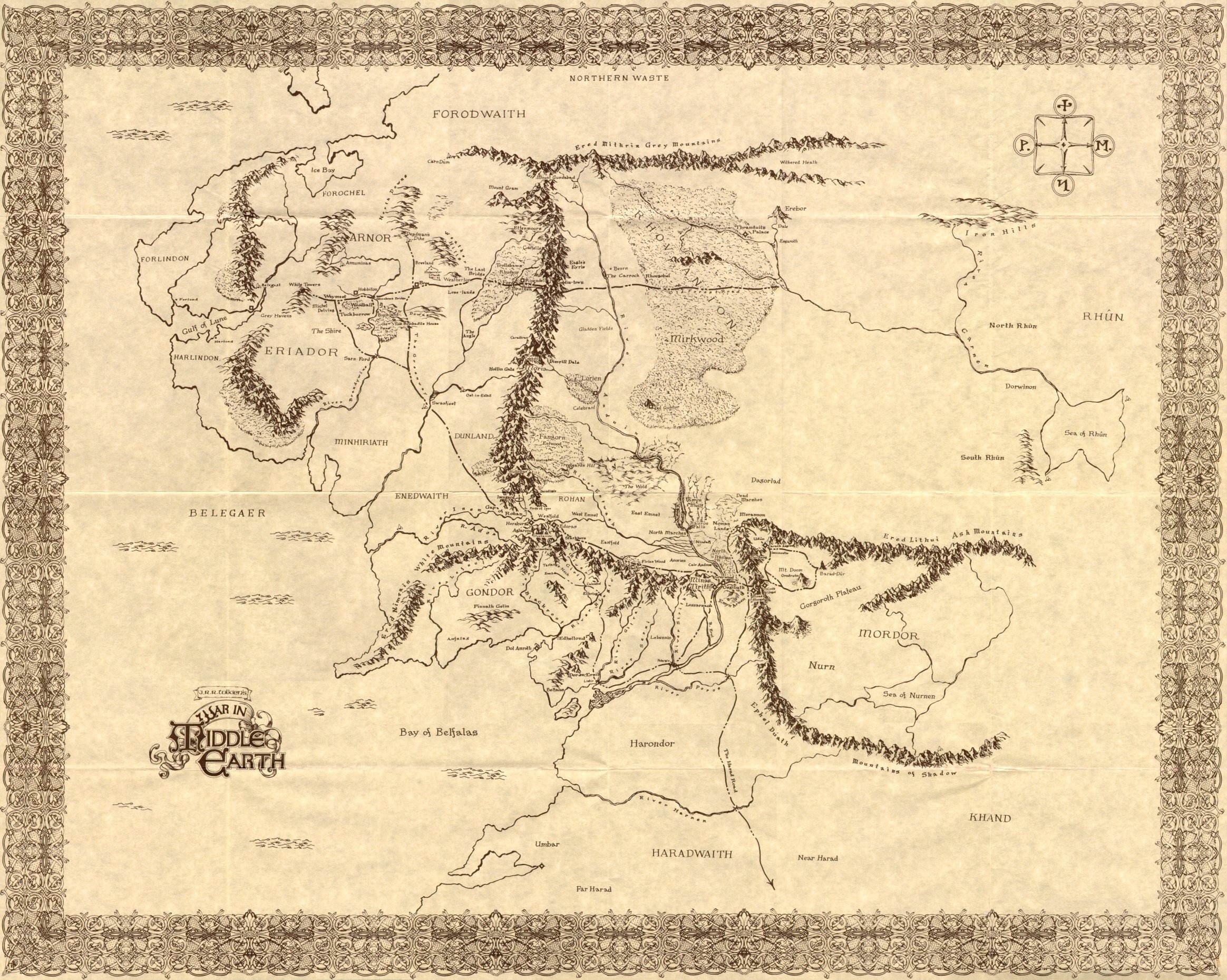 The Lord Of The Rings Maps Middle earth