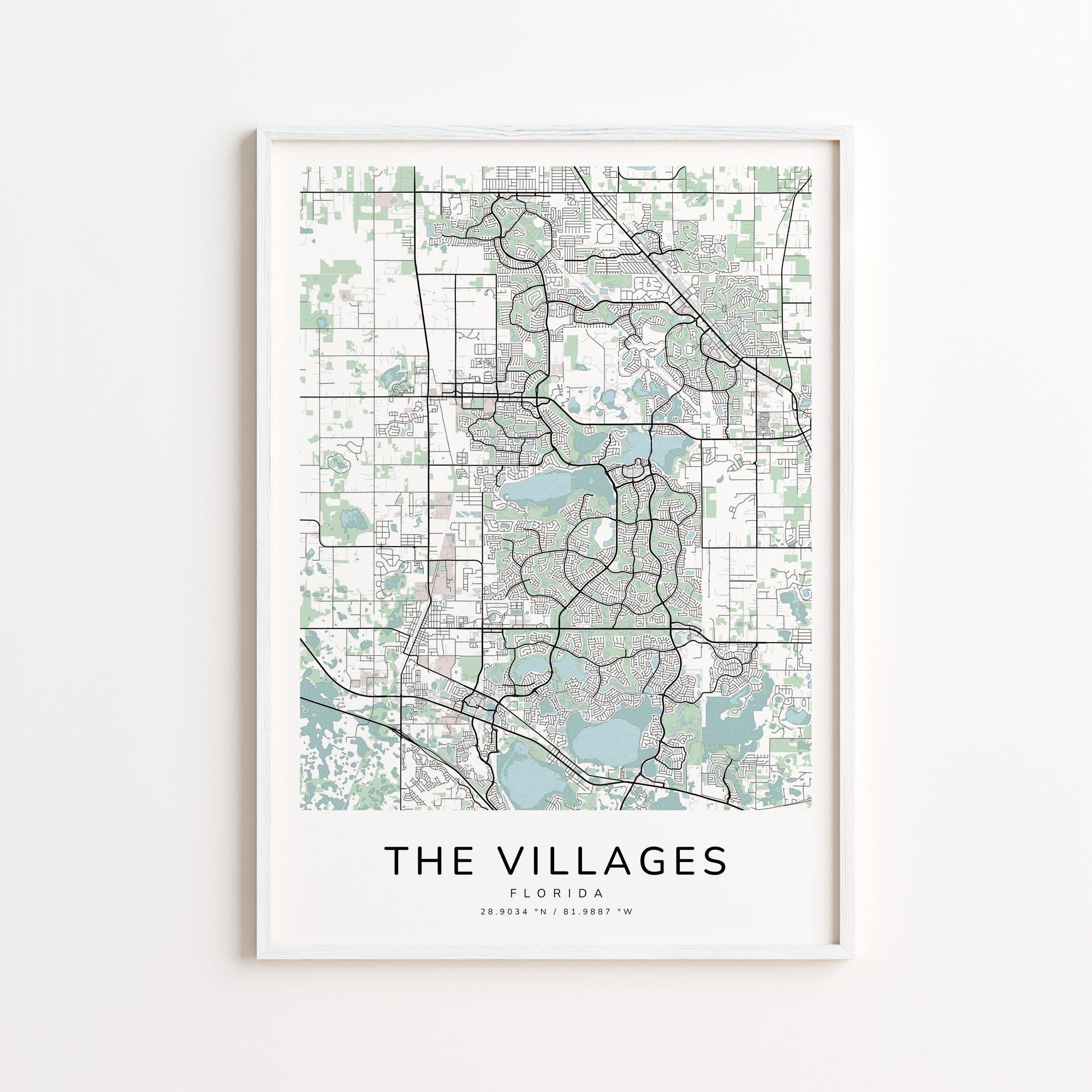 The Villages Fl Map Etsy The Villages Fl Map Etsy