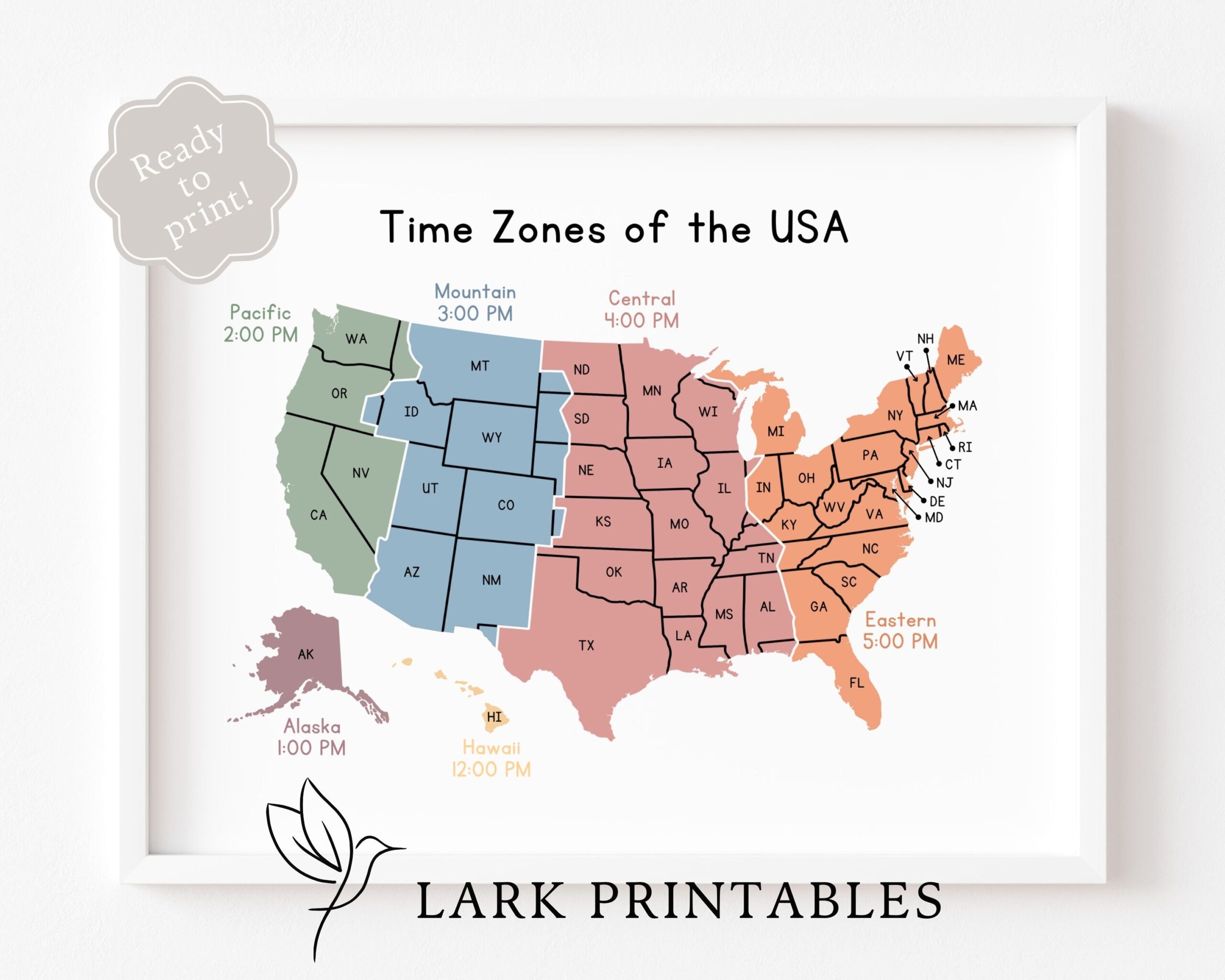 Time Zones Of The USA Map Educational Poster Printable Geography Classroom Wall Decor Montessori Homeschool Resource Time Zone United States Etsy Norway