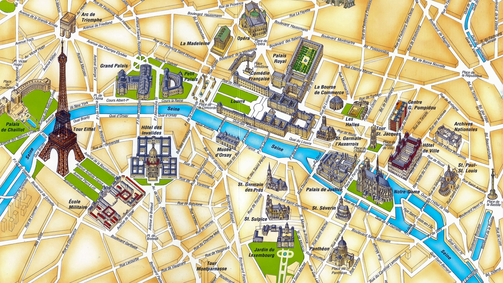 Tourist Map Of Paris MashaPasha Travel