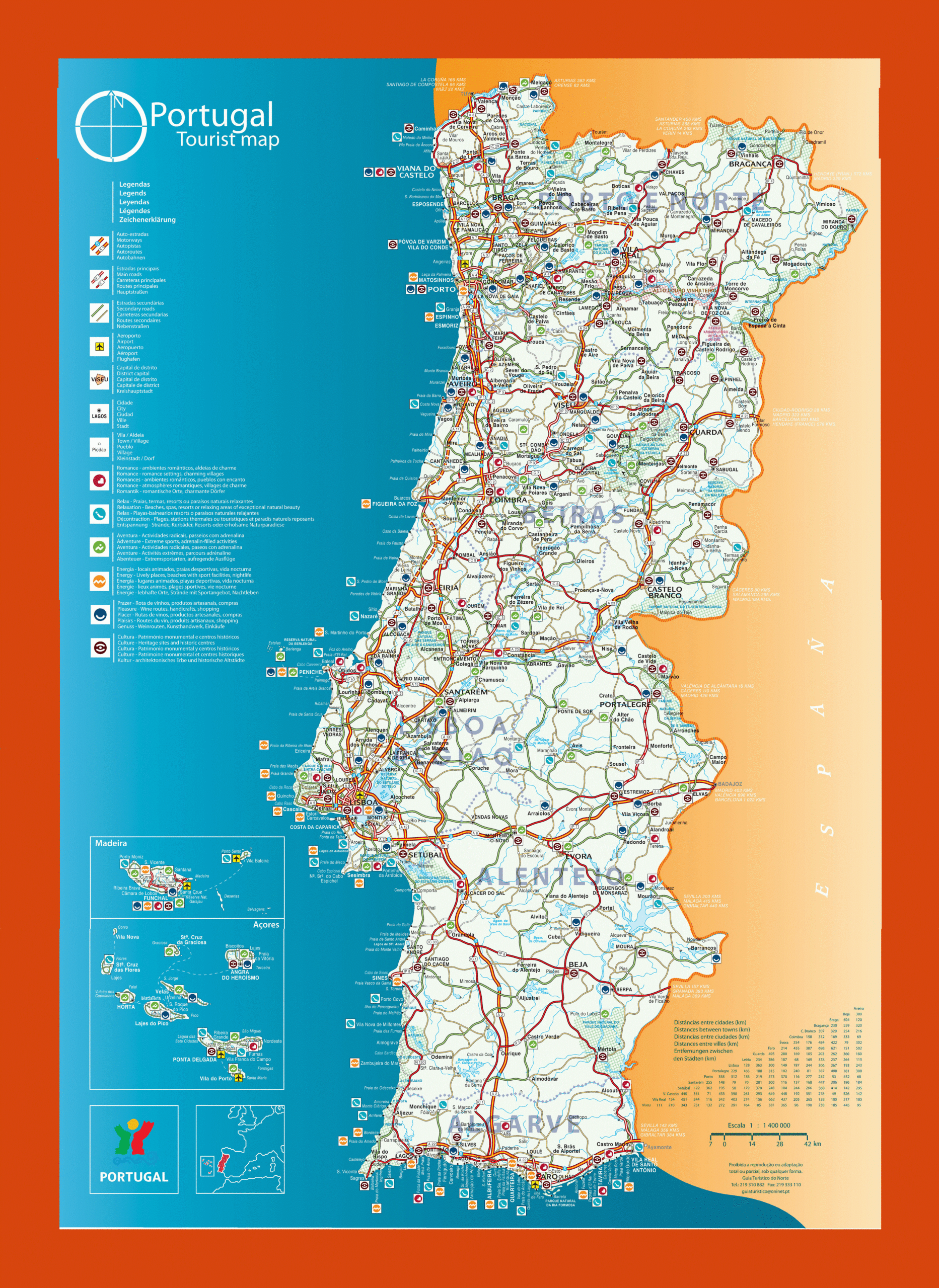 Tourist Map Of Portugal Maps Of Portugal Maps Of Europe GIF Map Maps Of The World In GIF Format Maps Of The Whole World