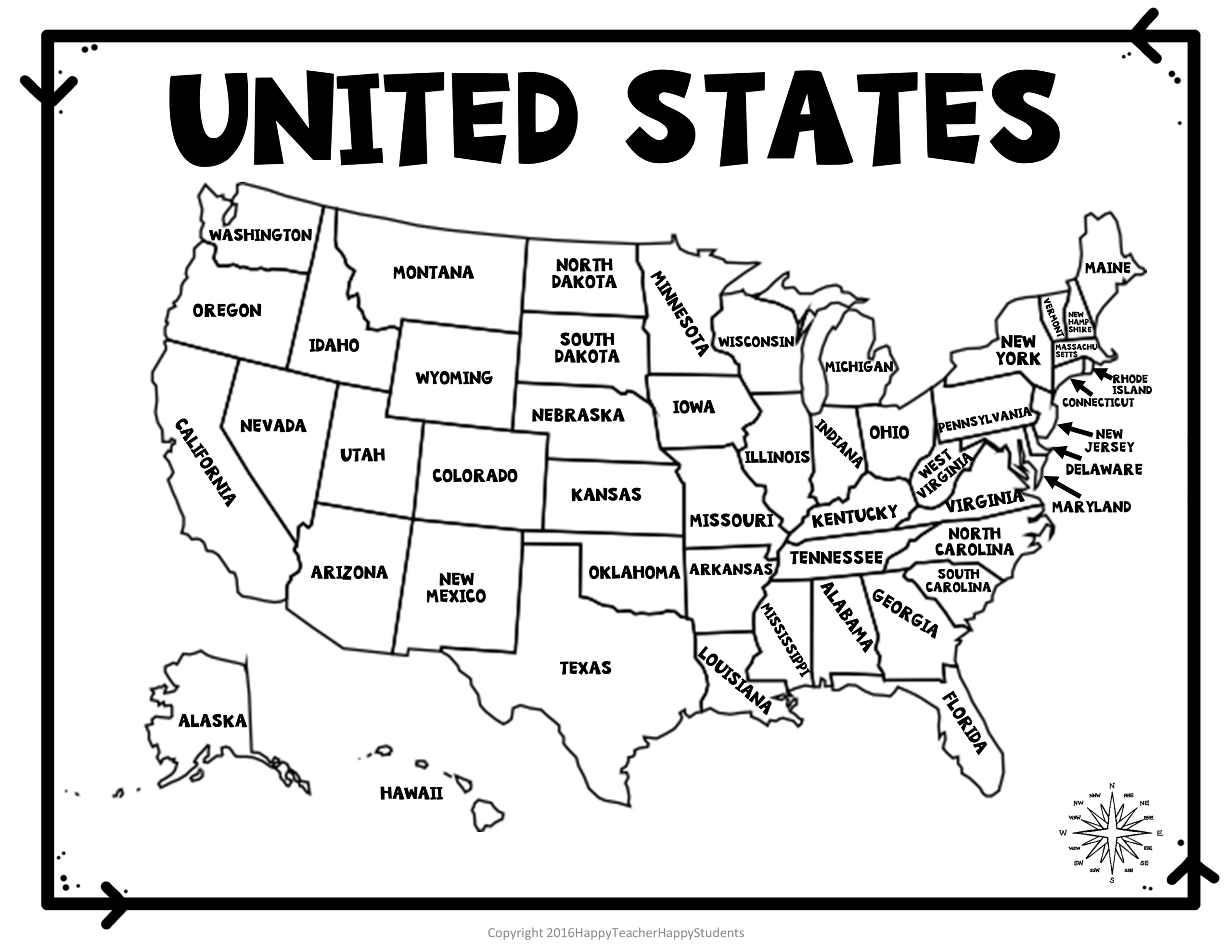 United States Map Quiz Worksheet USA Map Test W Practice Sheet US Map Quiz Made By Teachers