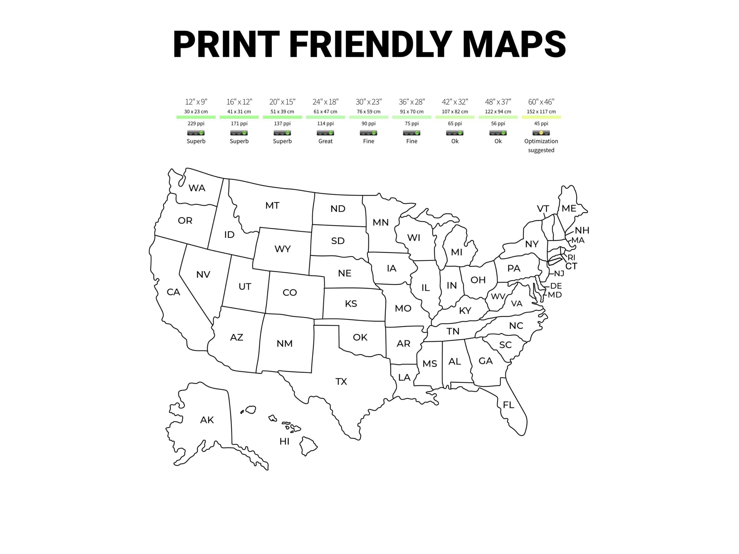 US Map Image Of United States Black And White North America Outline Map Printable With State Names Etsy