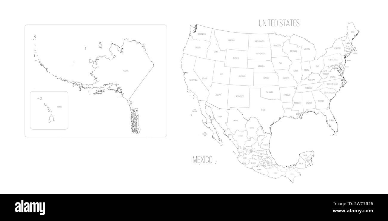 Us Mexico Border Map Hi res Stock Photography And Images Alamy