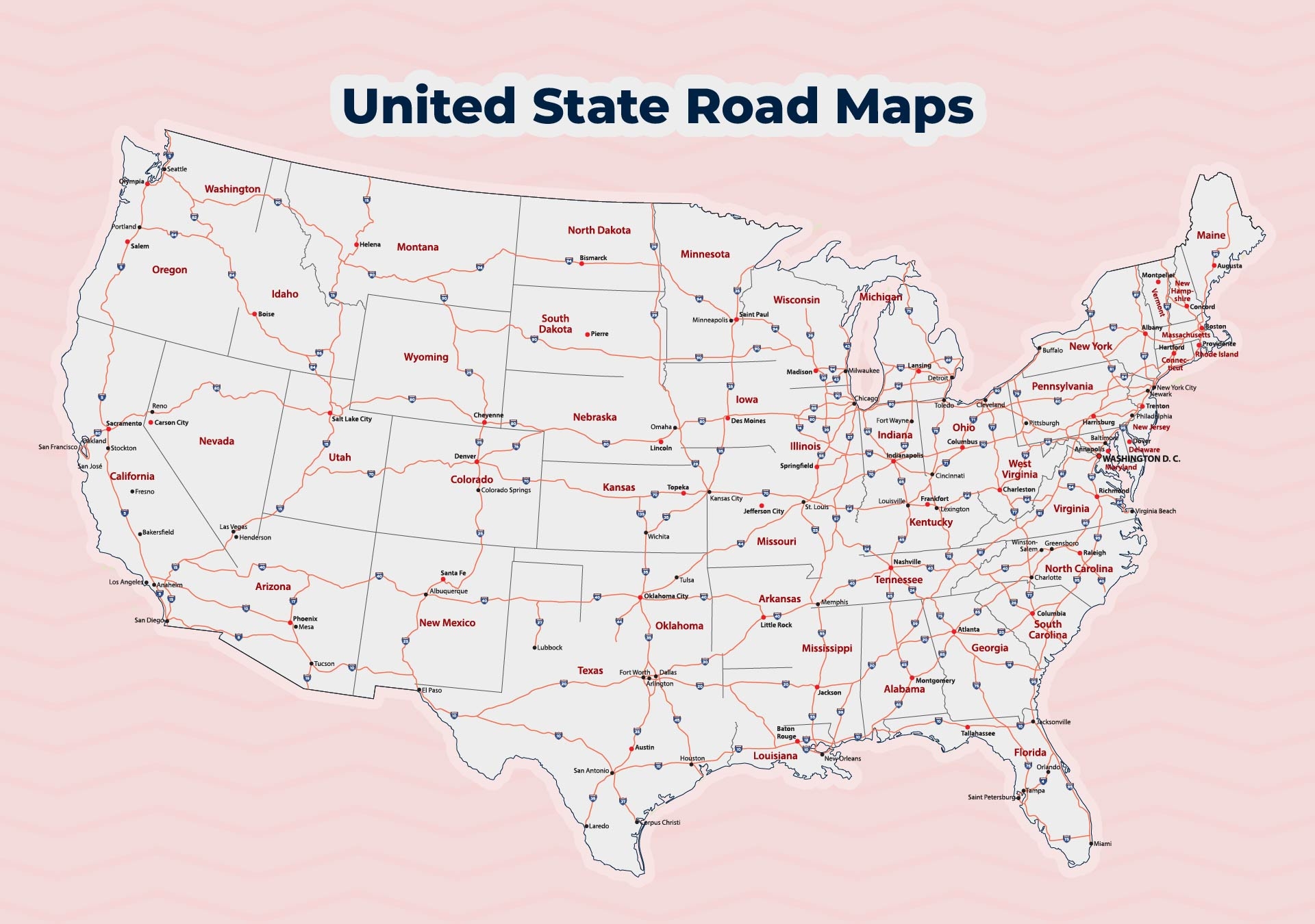 US Road Maps 10 Free PDF Printables Printablee