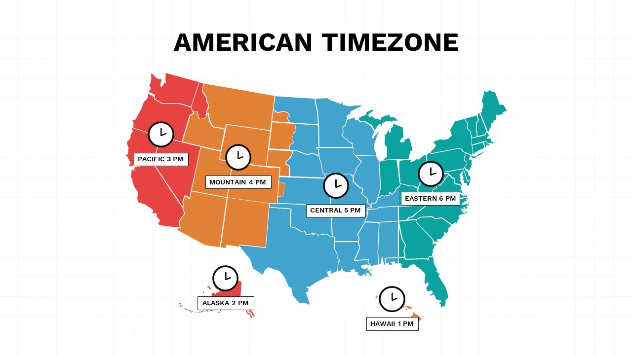 US Time Zone Map Template Find United States City Current Time