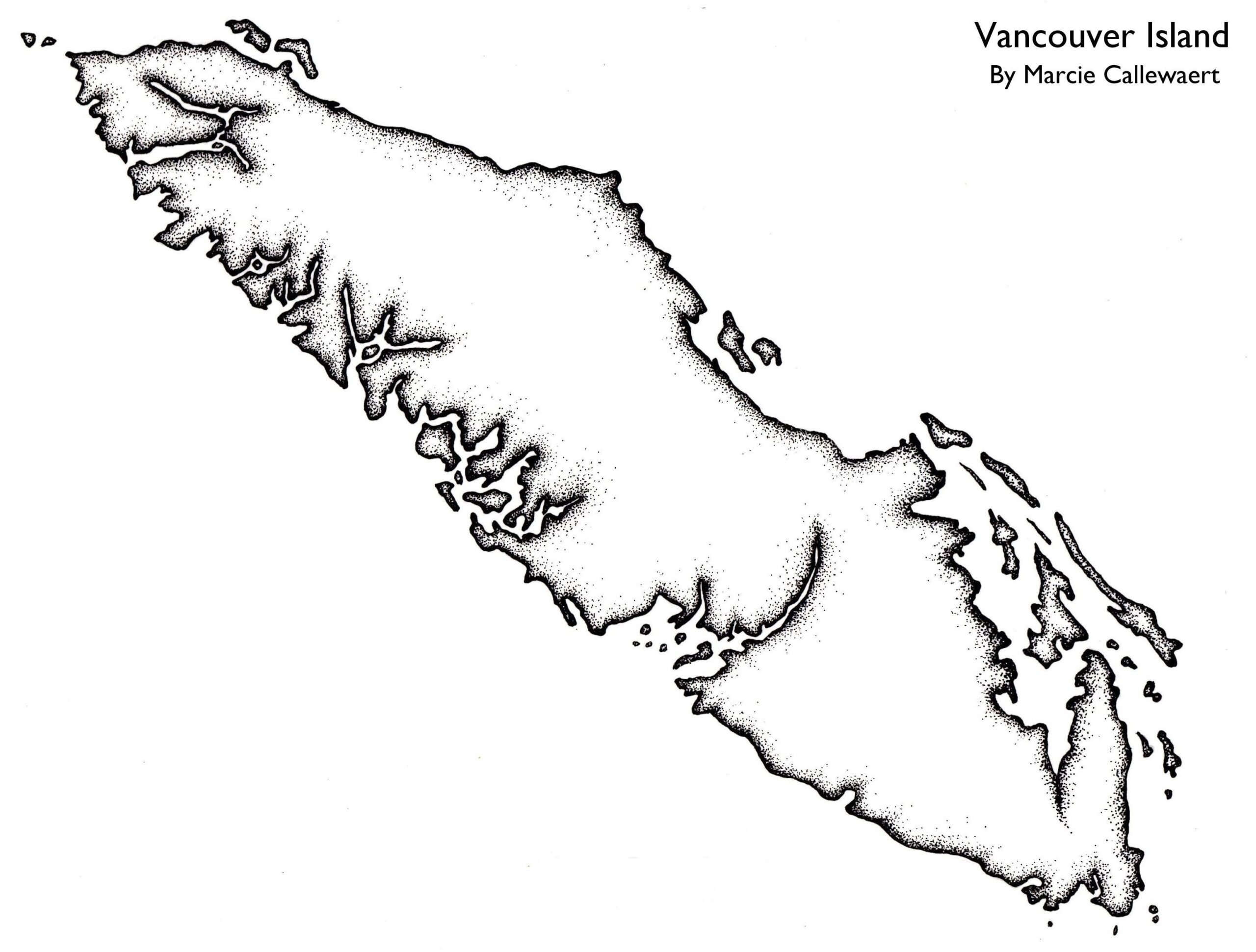 Vancouver Island Map Outline Map Of Vancouver Island Outline British Columbia Canada 