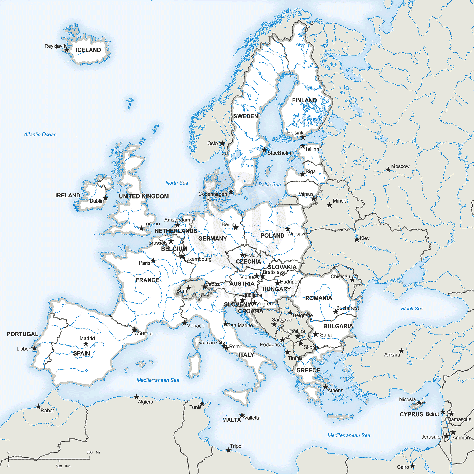 Vector Map Of Europan Union pre Brexit One Stop Map