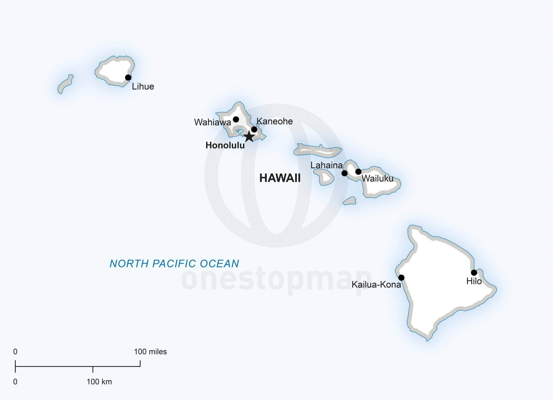 Vector Map Of Hawaii Political One Stop Map