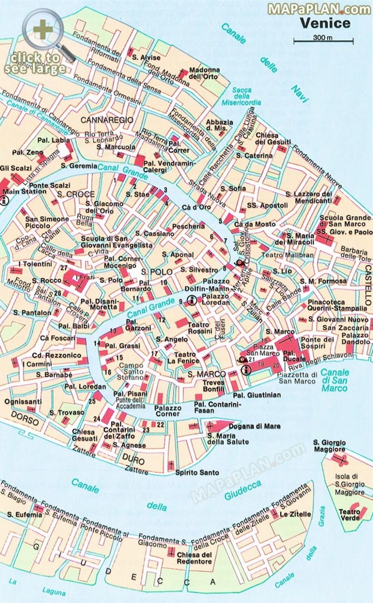 Venice Top Tourist Attractions Map Central Venice Most Popular Historical Sights