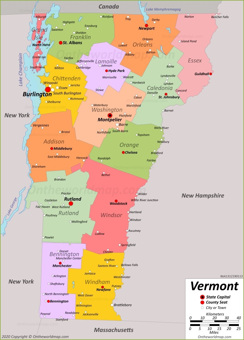 Vermont State Map USA Maps Of Vermont VT 