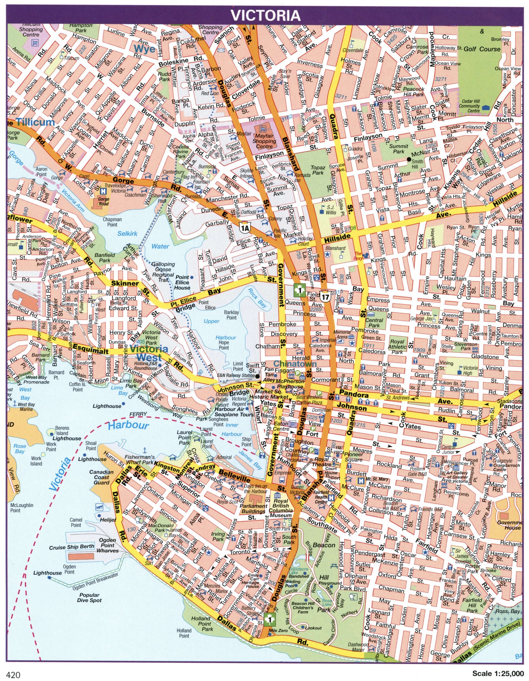 Victoria City Map Canada Free Printable Map Victoria City Pdf Jpg Format