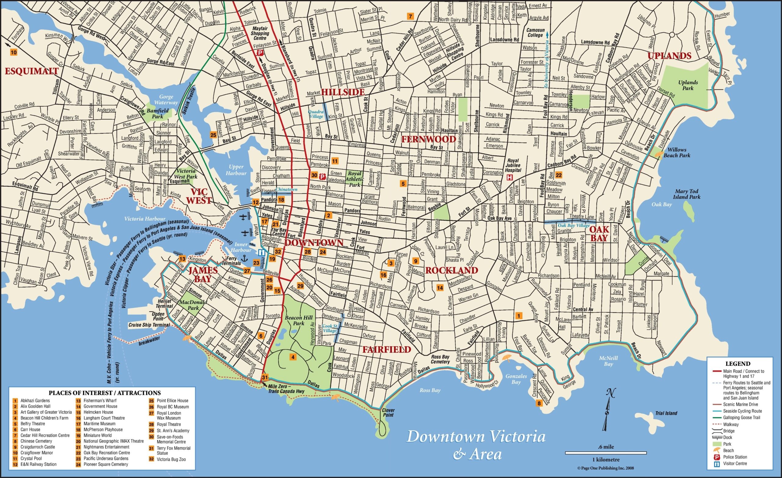 Victoria Tourist Attractions Map Ontheworldmap