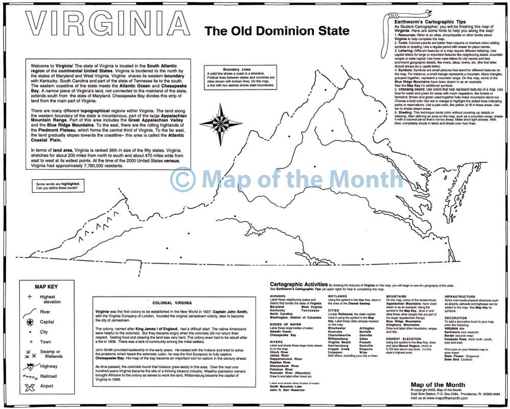 Virginia Map Maps For The Classroom