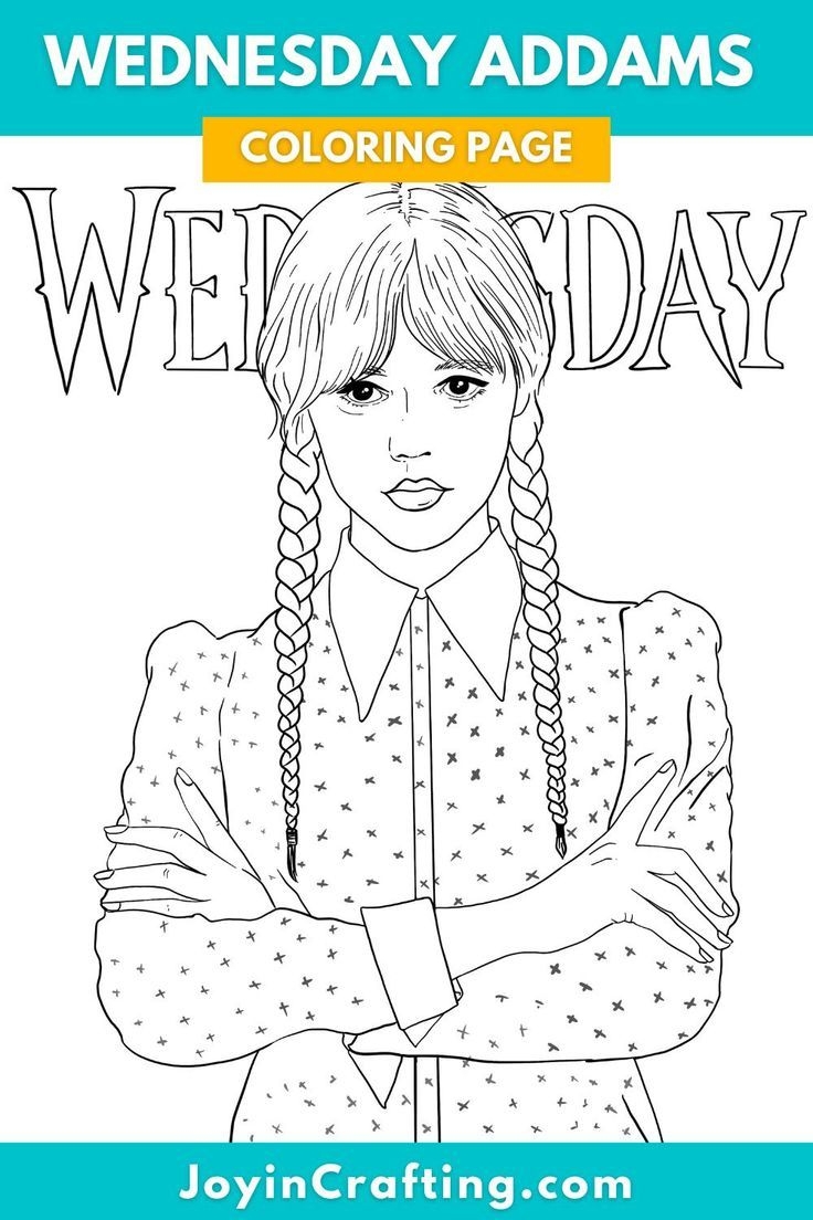 Wednesday Addams Coloring Page Netflix
