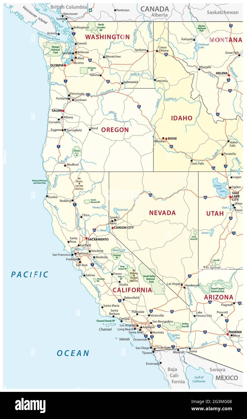 Western United States Map Hi res Stock Photography And Images Alamy