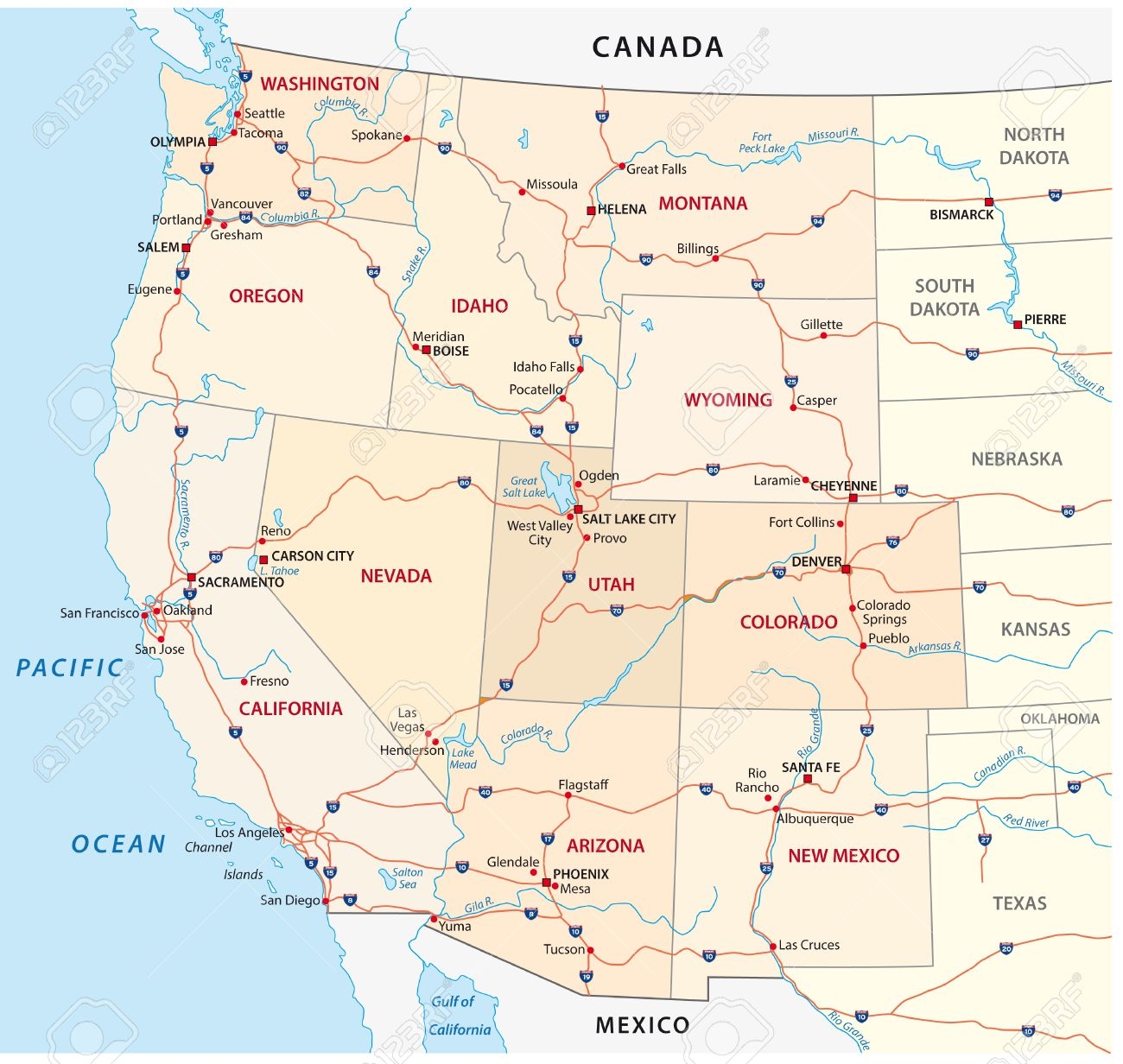 Western United States Map Royalty Free SVG Cliparts Vectors And Stock Illustration Image 34691664 