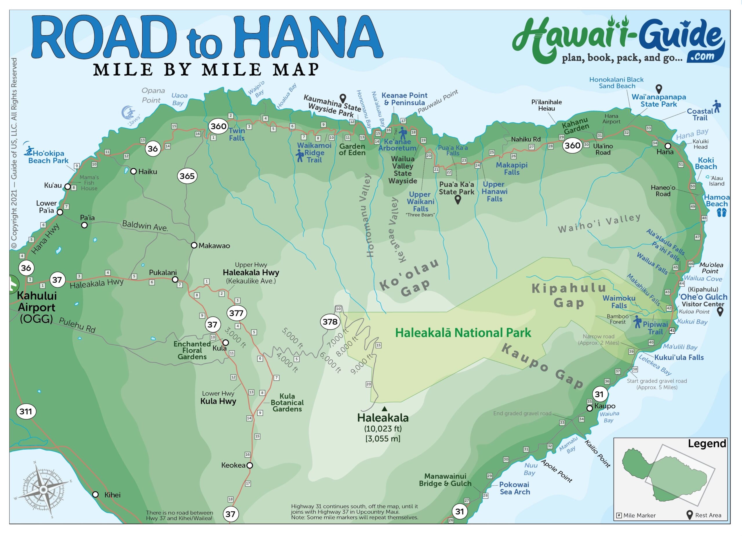 Where Can I Find A Good Map For Road To Hana Something With All Stops On It Printable For Planning Purposes 