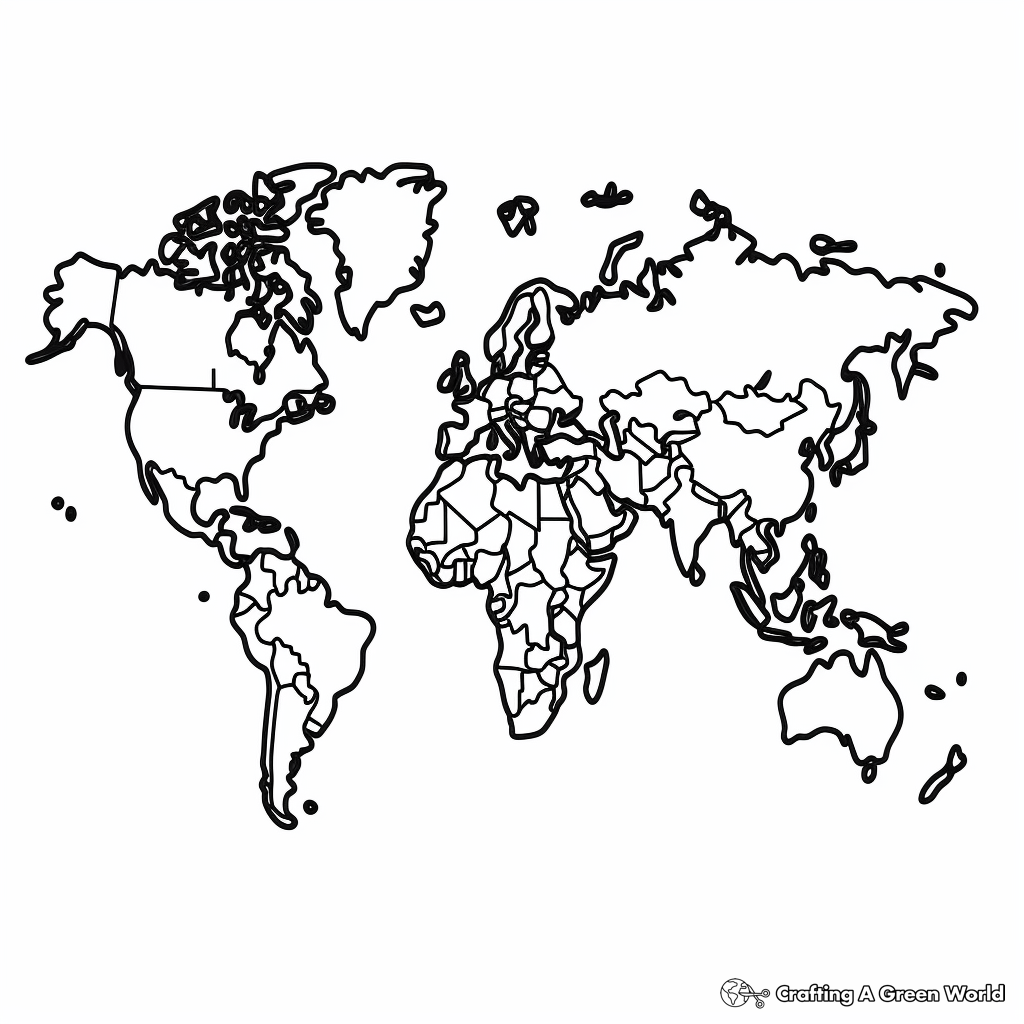 World Map Coloring Pages Free Printable 