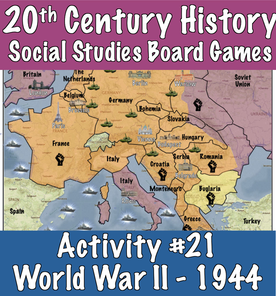 World War 2 1944 activities Comprehension Sheets Maps Games Classful