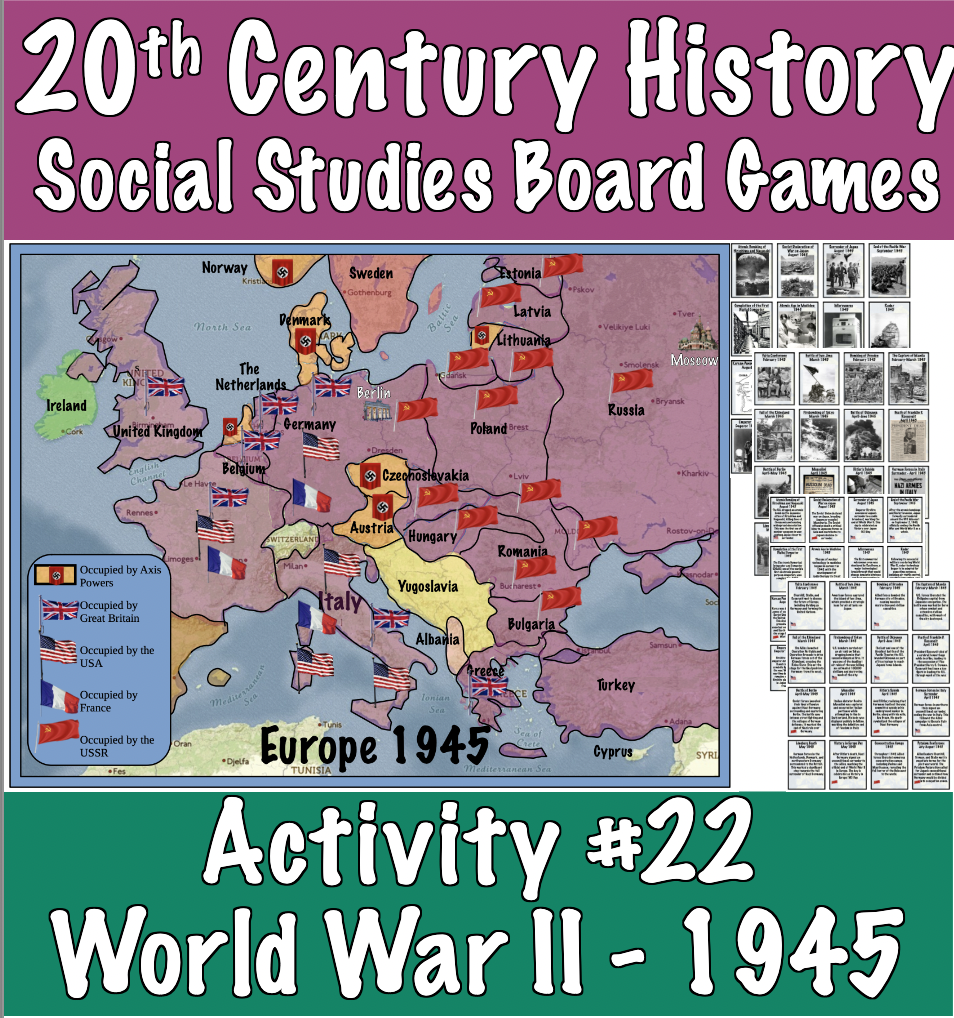 World War 2 1945 activities Comprehension Sheets Maps Games Classful