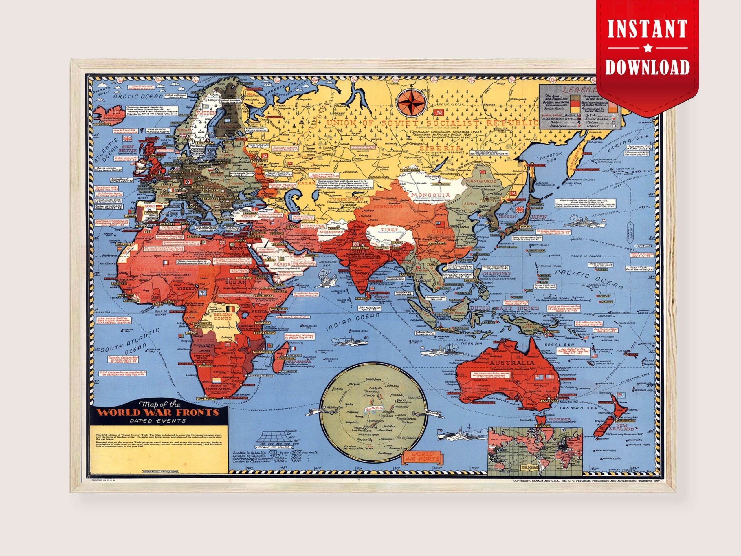 World War 2 Map Download WW II History Map European Invasion Print Worksheets Library