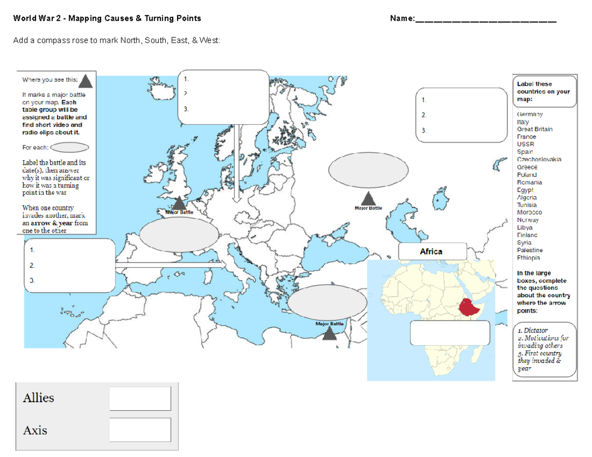 WWII Wwiicauses Map Key Causes Turning Points Notes Studocu