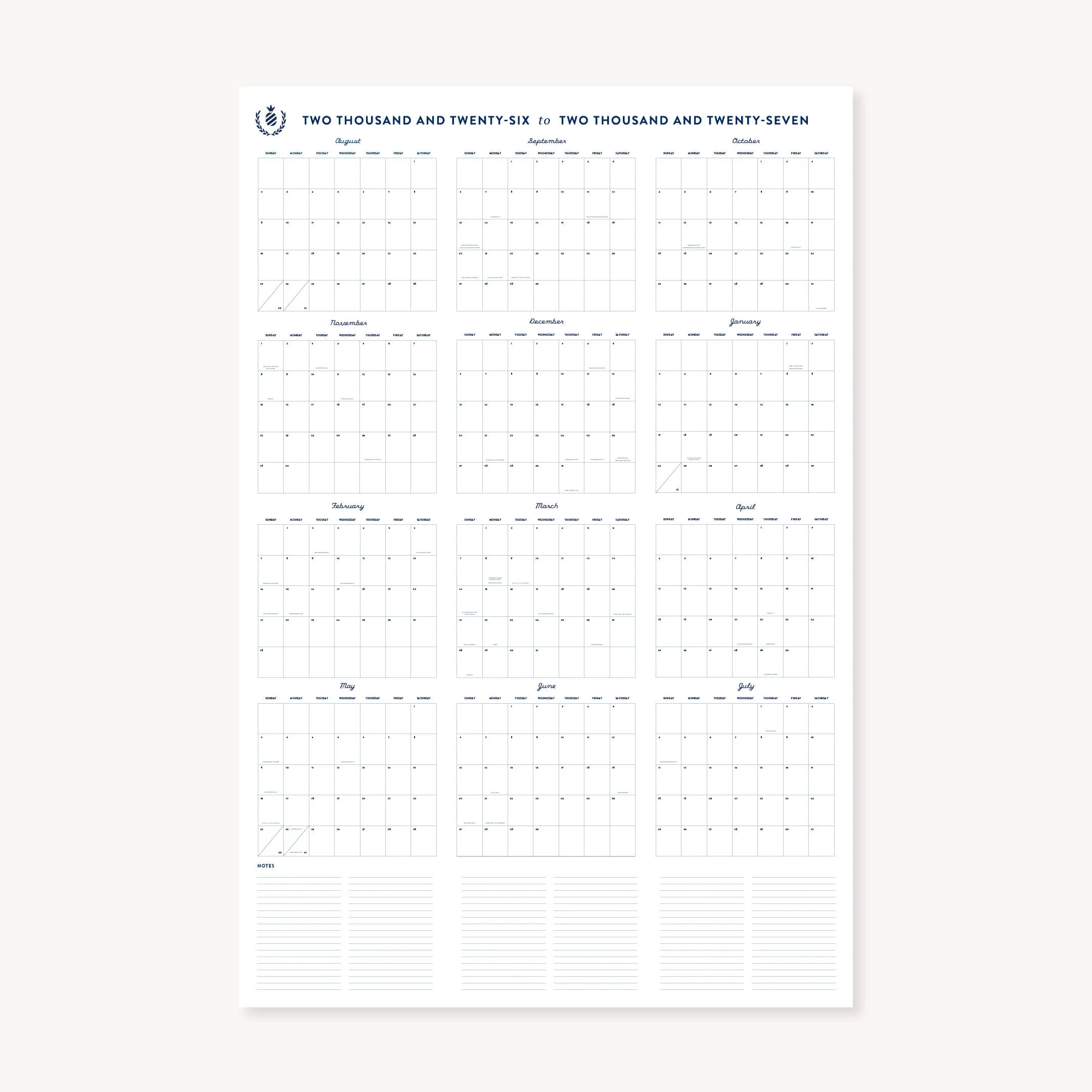 2026 2027 Wall Calendar Printable