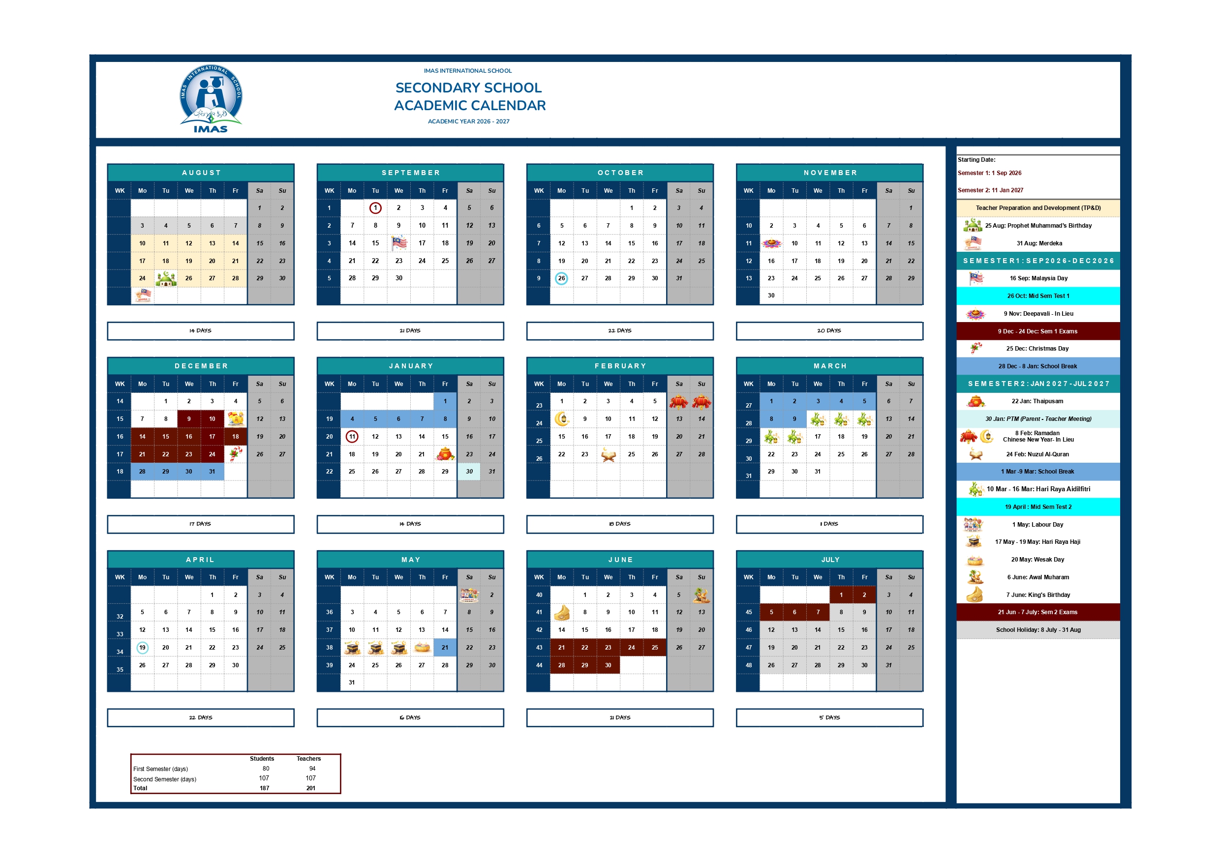 Academic Calendar