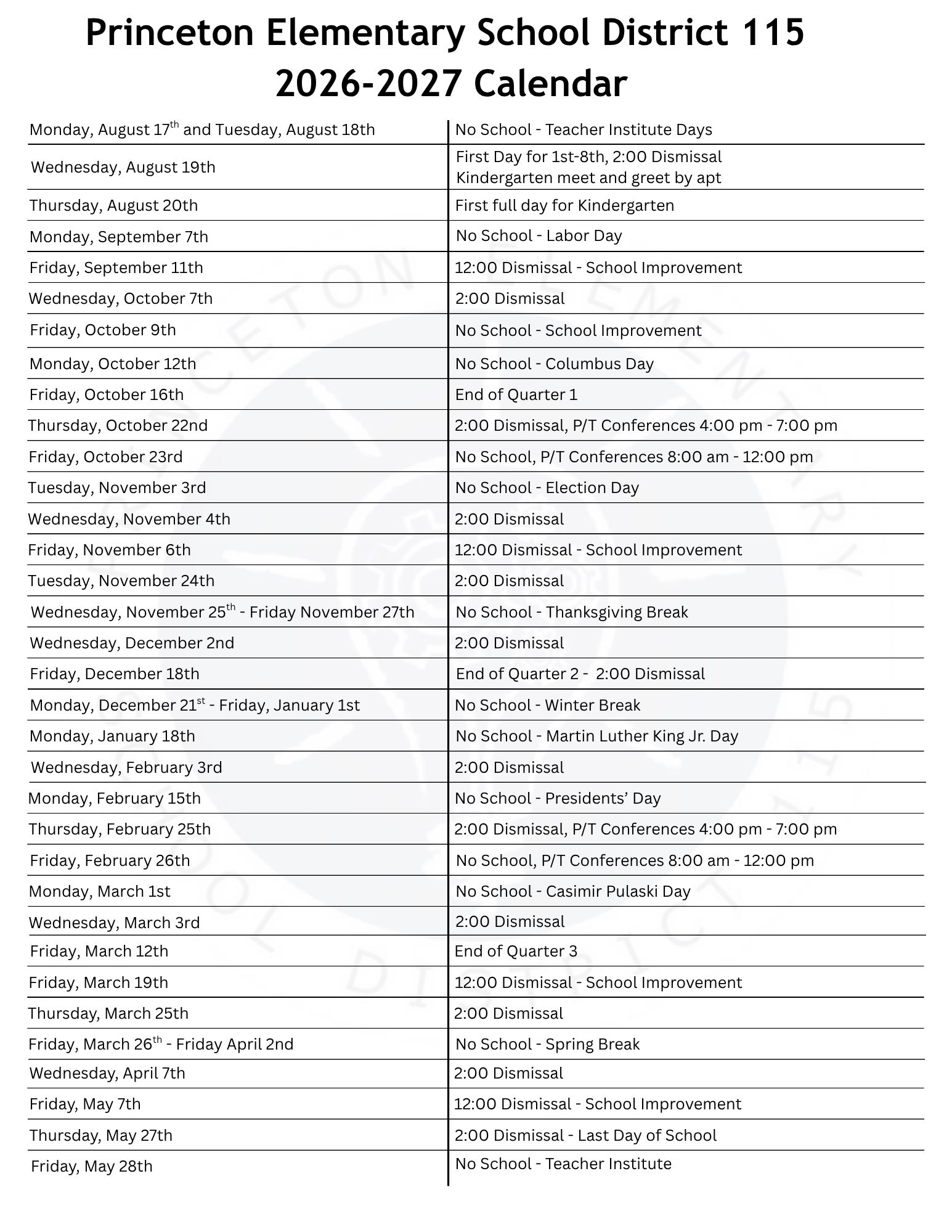 District Calendar