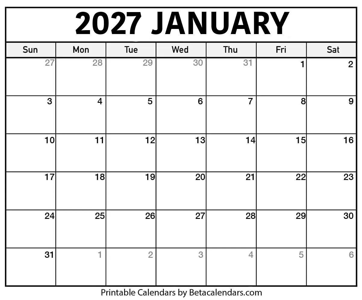 January Calendar